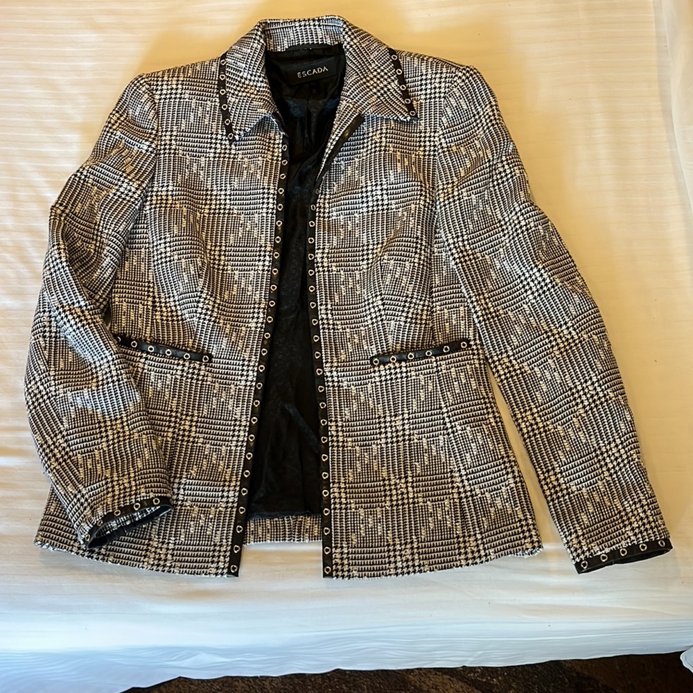 Eacada Leather  trimmed jacket